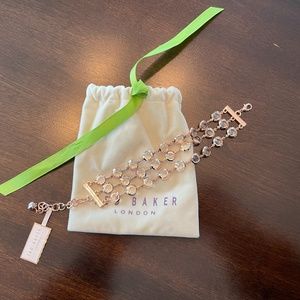 Ted Baker London 3-Row Rose Gold & Crystal Bracelet